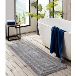 Logan Dark Grey 22 in. X 60 in. Solid Cotton 1-Piece Runner Rug
